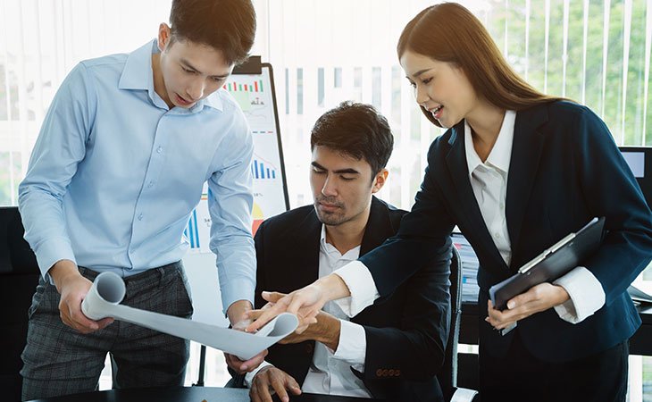 100+ Interview Questions For Managers &Amp; Interview Answers Independent Recruiter LLC | Staffing Agency three-people-talking-work-office