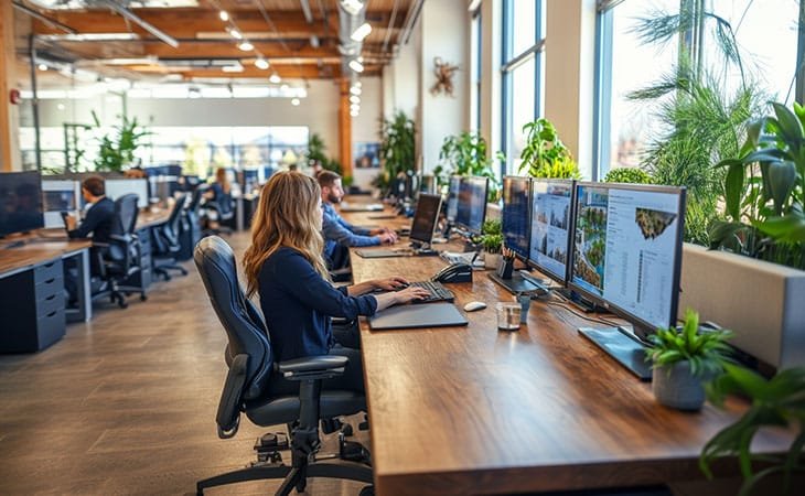 people working with computers in their office